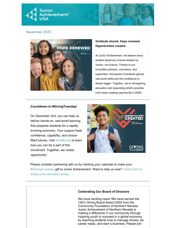 Gratitude and Opportunity 2025