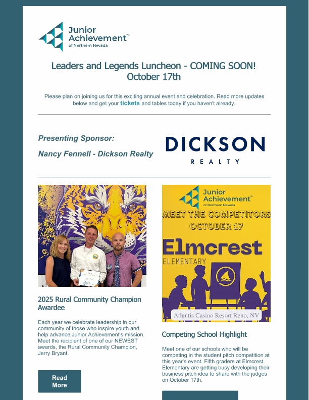Leaders & Legends Luncheon 2nd Invite with Sponsors